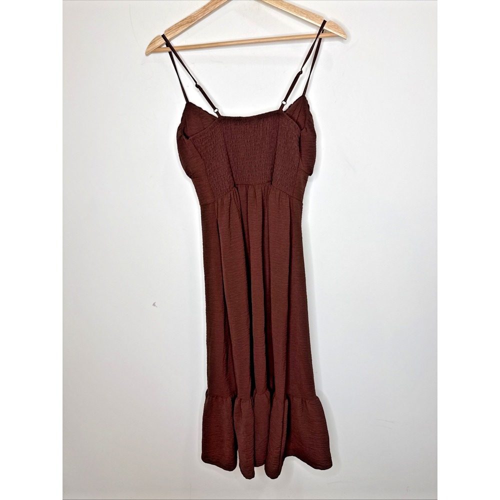 Y2K No Boundaries Tiered Corset Dark Fairy Babydoll Slip Dress S Chocolate Brown - Picture 3 of 7